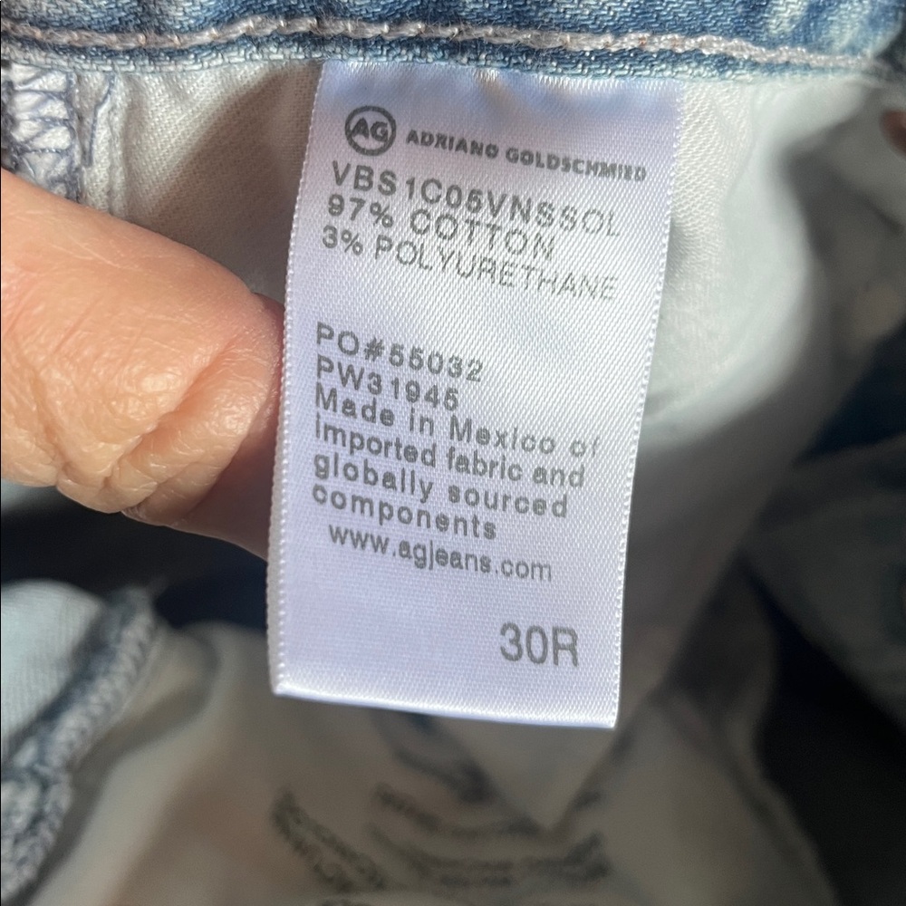 AG by Adriano Goldschmeid denim Jeans Kinsley high rise pop crop size 30 R - Picture 11 of 12
